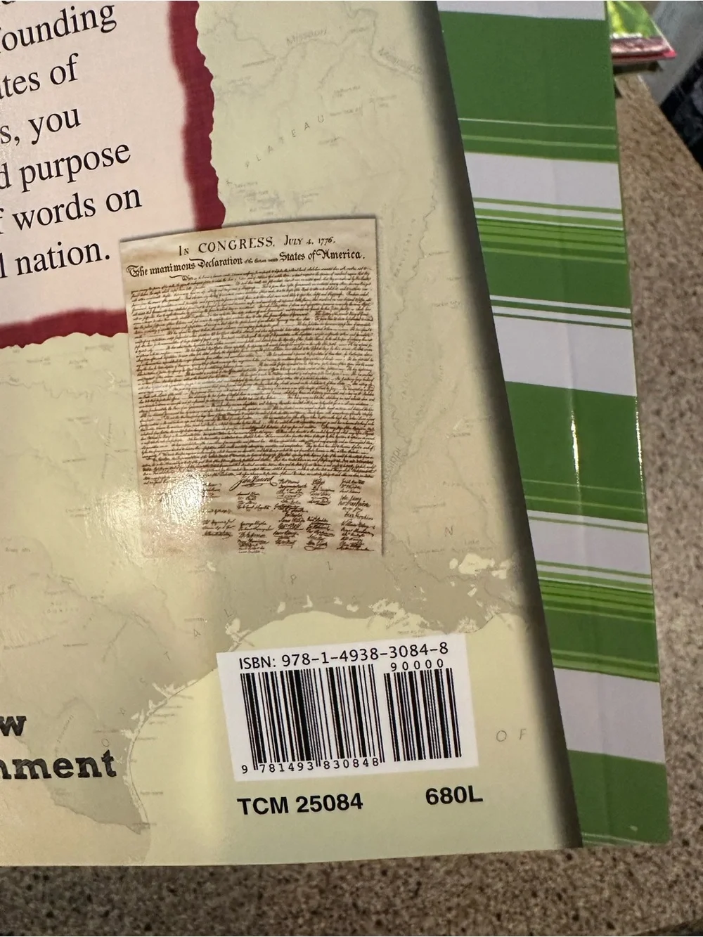 We The People Founding Documents Book - Red, Cream & Green Cover -